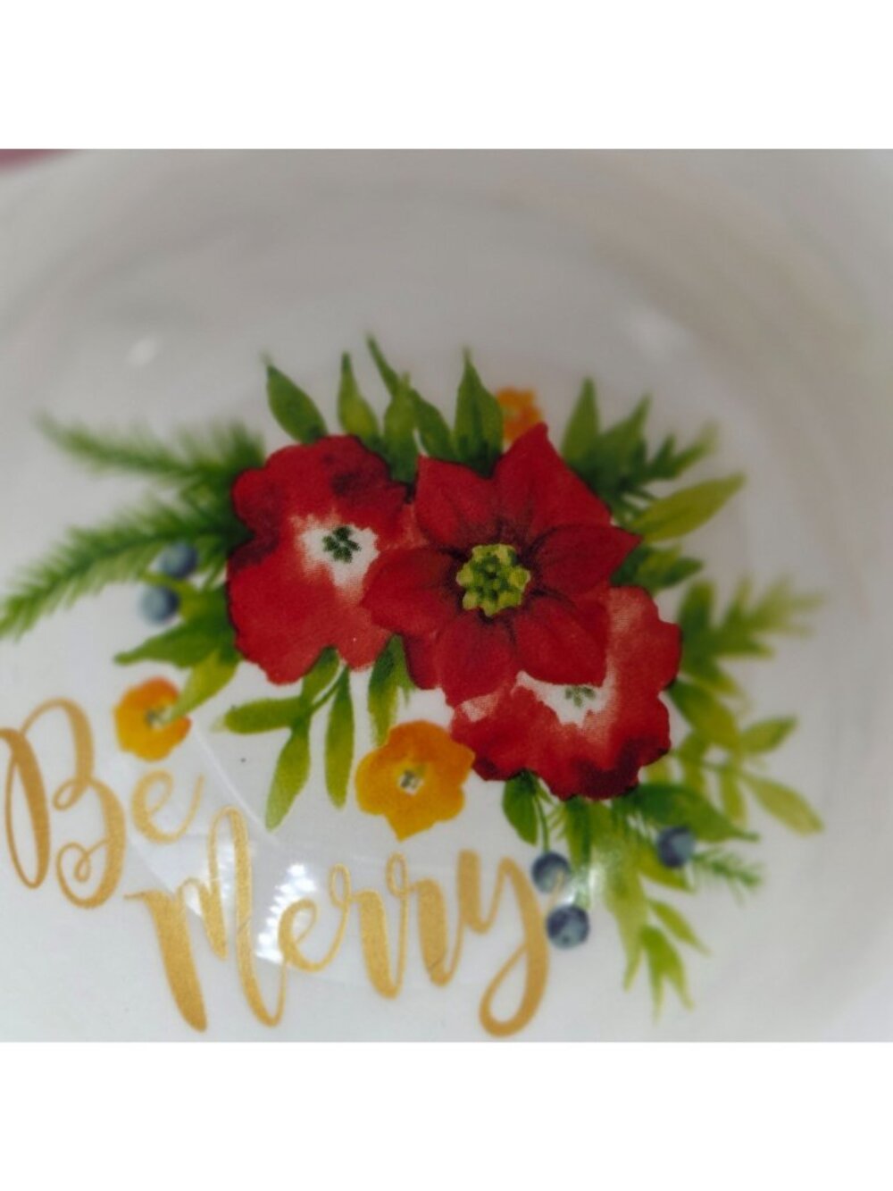 Pioneer Woman Garland 2 Piece Set Condiment Tray with Be Merry Bowl - Picture 16 of 16